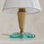 Italian Ivory Lacquered Metal + Glass Table Lamp with String Shade, 1950s For Sale - Image 4 of 7