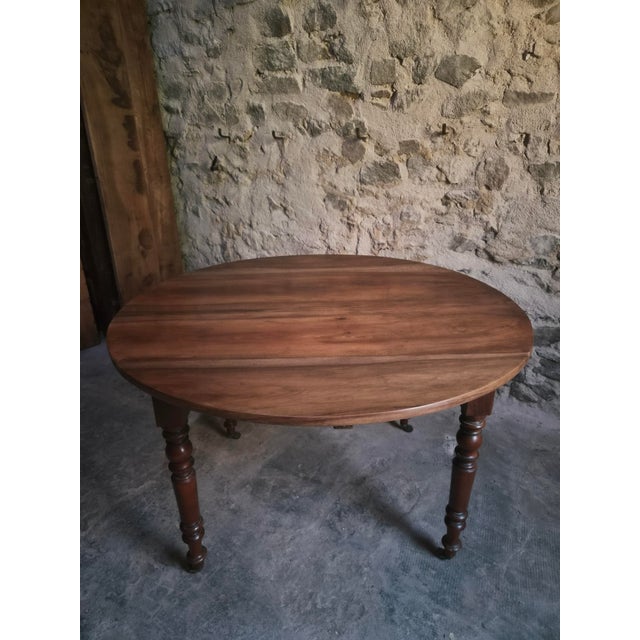 Antique French Walnut Drop-Leaf Dining Table, 1900s For Sale - Image 10 of 18