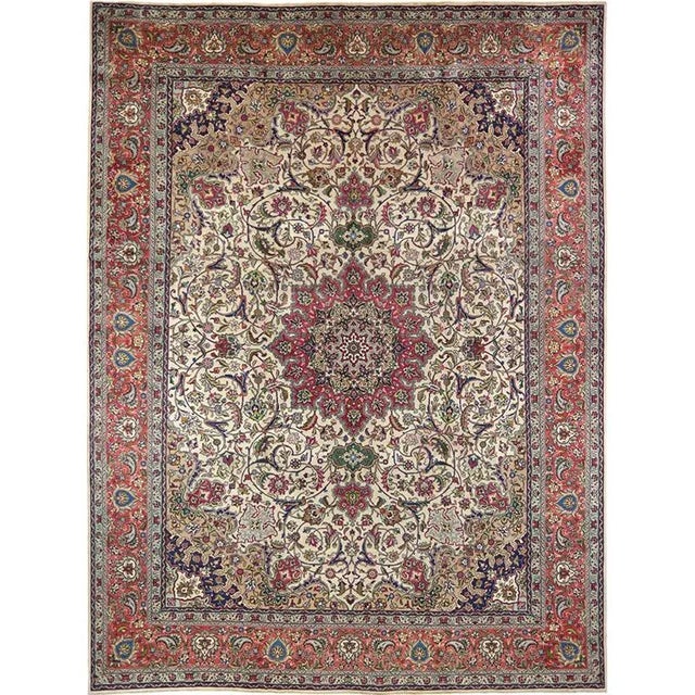 1950s Persian Tabriz Area Rug 9’8″ X 13’0″ For Sale - Image 13 of 13