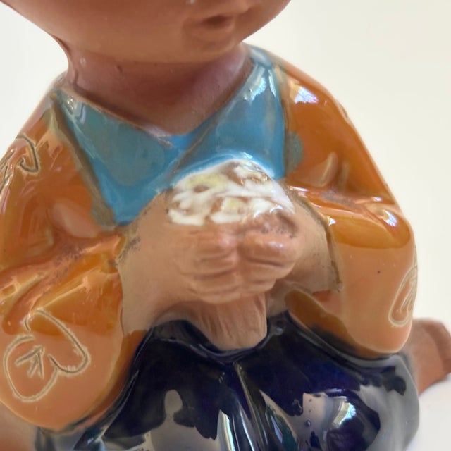 Mid 20th Century Mid Century Japanese Pottery Girl by Uctci For Sale - Image 5 of 10