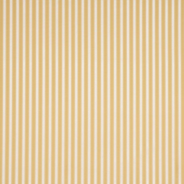 Schumacher Lincoln Small Stripe Fabric In Yellow For Sale