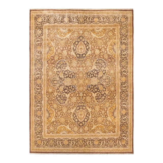 Mogul Collection Hand-Knotted Area Rug - Yellow 8' 1" x 11' 1" For Sale - Image 9 of 9