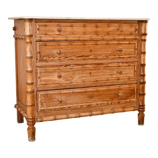 19th Century French Faux Bamboo Chest of Drawers For Sale