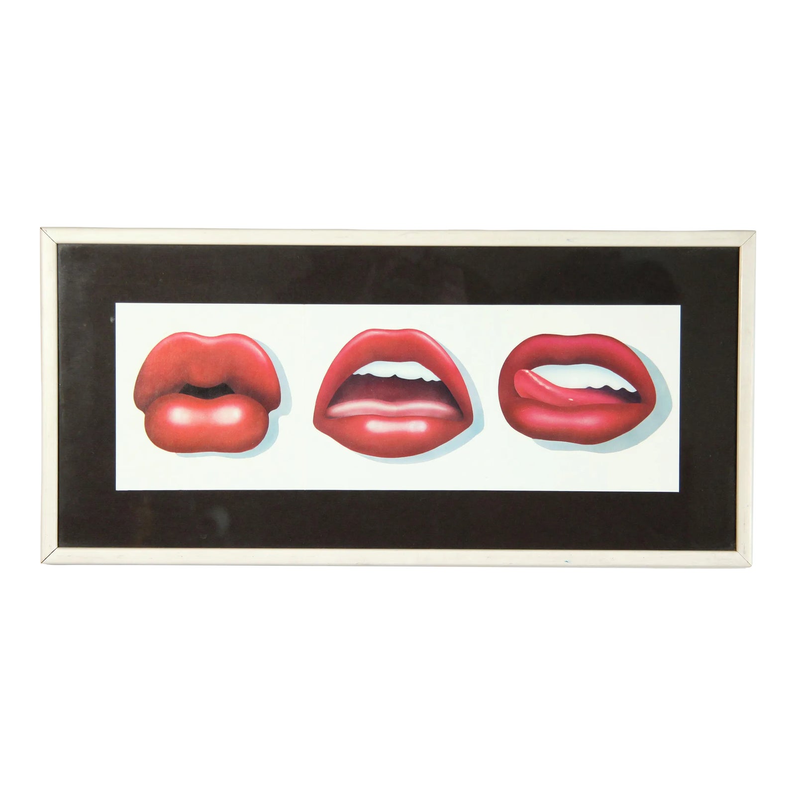 Vintage Tom Wesselman Pop Art Lips Triptych Lithograph Print
