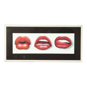 Vintage Tom Wesselman Pop Art Lips Triptych Lithograph Print