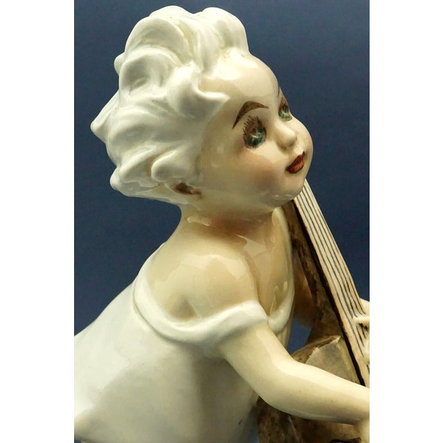 20th Century Child with Cello in Ceramic by Vincenzo Bertolotti, Italy For Sale - Image 16 of 18