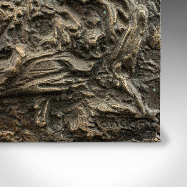 Bronze 1960's Vintage Elephant Relief Plaque For Sale - Image 8 of 9