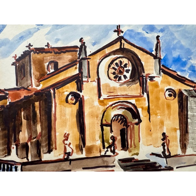 Rustic Henry Emil Salloch Original Watercolor on Paper San Thomas, 1973. For Sale - Image 3 of 7