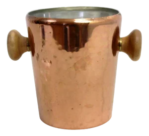 Small Stockli Netstal Copper-Plated Metal Ice Bucket, Switzerland, 1970s