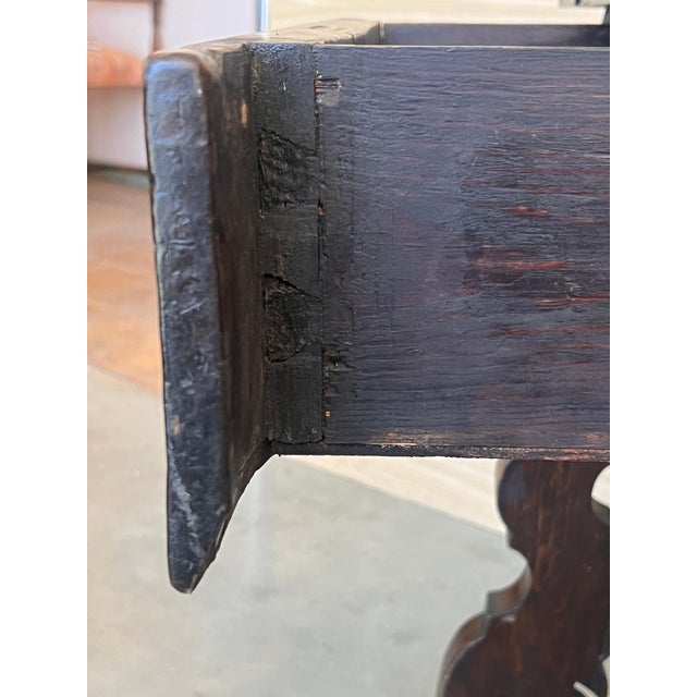 18th Spanish Console Table with Carved Drawers and Original Hardware For Sale - Image 10 of 18