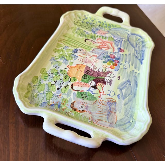 Raoul Dufy Deruta Raoul Dufy Painted Tray For Sale - Image 4 of 9