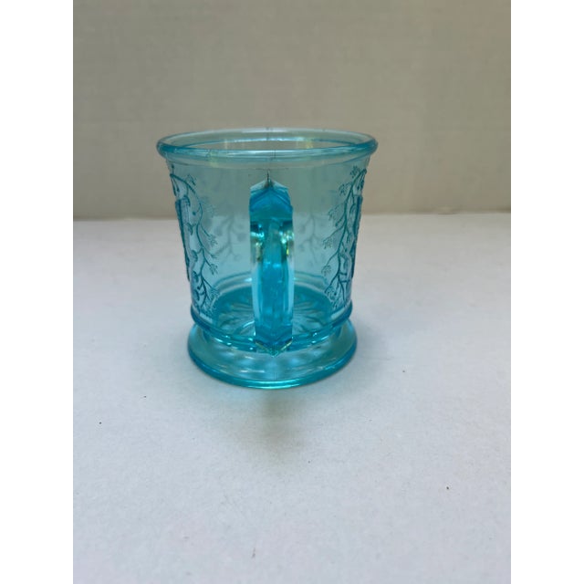 Vintage Turquoise Glass Cup For Sale - Image 4 of 8