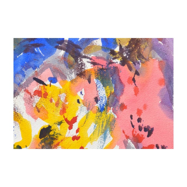 Abstract watercolor with bold, dynamic colors by Les (Leslie Luverne) Anderson (American, 1928-2009). From the estate of...