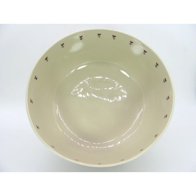 12" American Stoneware Hand Painted Red Heart Flower Great Bowl For Sale - Image 9 of 14