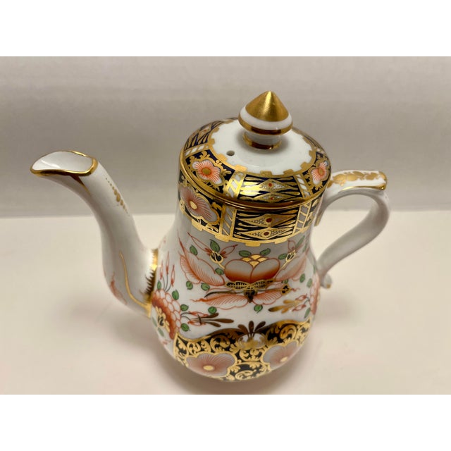 19th Century Royal Crown Derby Imari Stevenson & Hancock Mark Hand Painted English Porcelain Coffee Set- 5 Pieces For Sale - Image 10 of 12