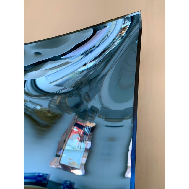 Contemporary Blue Square Curve Mirror, Italy For Sale - Image 10 of 13