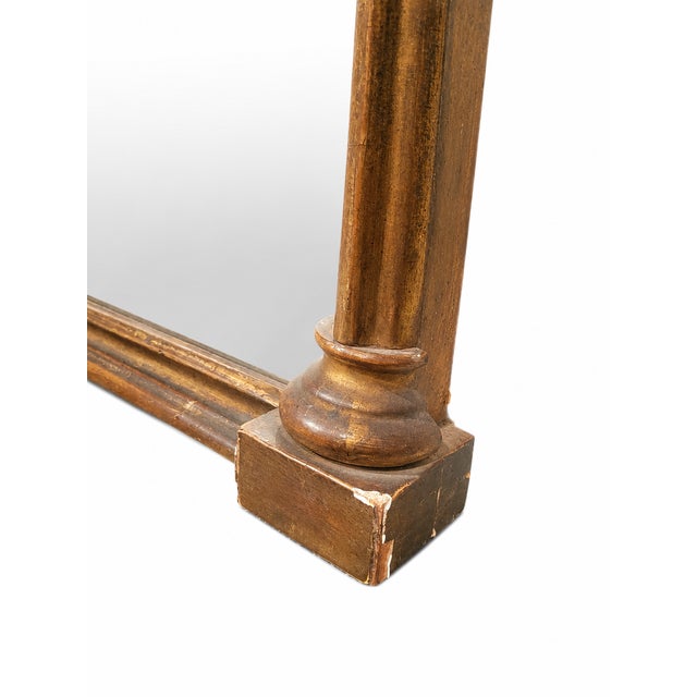Gold 1810s Boston Federal Giltwood Mirror With Cady & Maunder Label and Eglomise Glass For Sale - Image 8 of 13