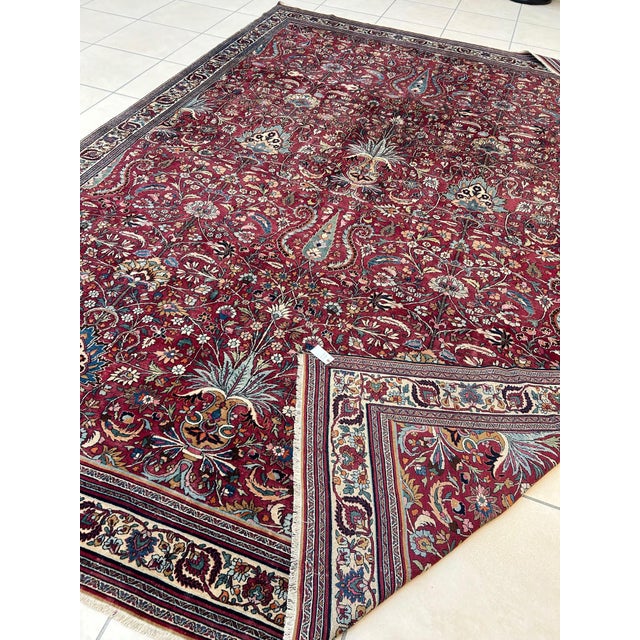 Maroon Antique N.east Persian Rug , 10'7" X 15'8" For Sale - Image 8 of 11