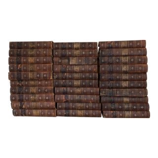 Collection of Leather Bound Novels 1897- Set of 30 For Sale