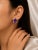 Contemporary Late 20th Century 14K Rose Pink Gold Diamond Amethyst Huggie Earrings, Pair For Sale - Image 3 of 3