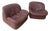 1980s Burris Industries Postmodern Clam Shell Leather Lounge Chairs, Pair For Sale