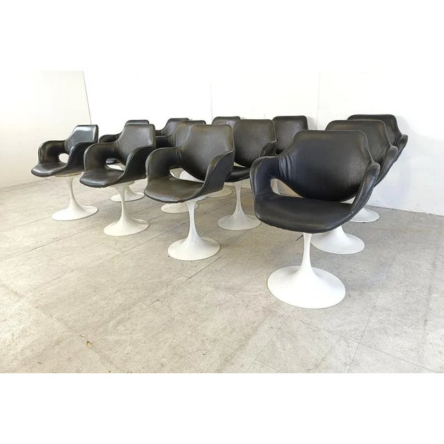 Vintage Tulip Dining Chairs by Boris Tabacoff, 1960s, Set of 12 For Sale - Image 4 of 8