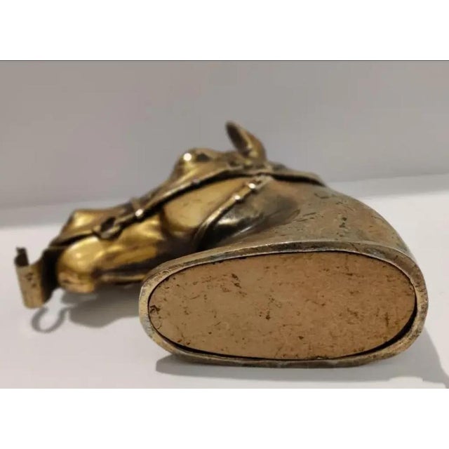 1960s Ted Arnold Ltd. Brass Tone Metal Horse Head Tape Dispenser For Sale - Image 9 of 10