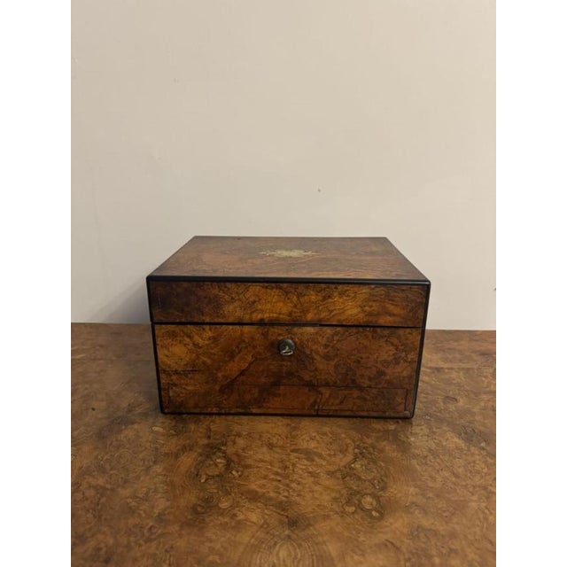 Antique Victorian Burr Walnut Vanity Box, 1860, Set of 12 For Sale - Image 3 of 9