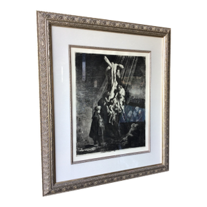 Mid 20th Century Rembrandt Van Rijn Descent From the Cross, Etching Reproduction
