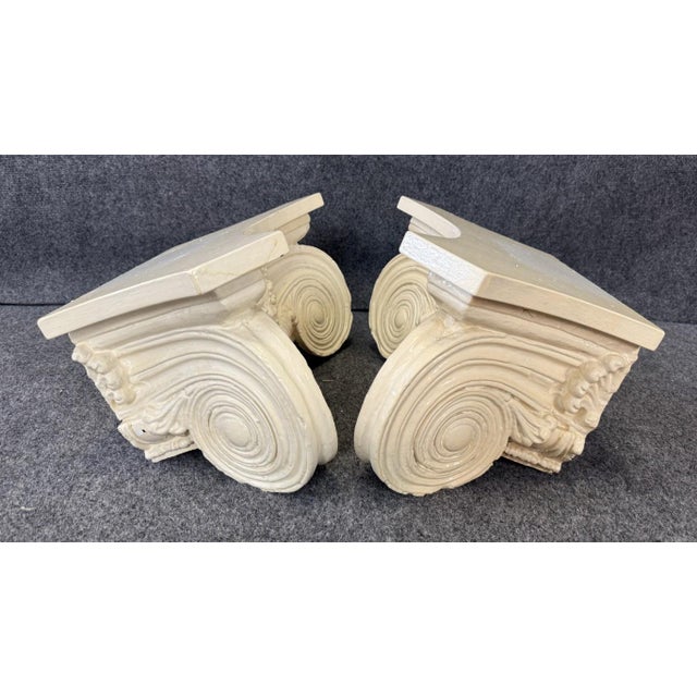 Pair of Vintage Architectural Wall Sconces/Shelves For Sale - Image 4 of 13