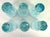 1990s Portuguese Controlled Bubble, Blue, 4 Ounce Shooter/Shot Glasses – Set of Six For Sale - Image 4 of 5