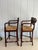 1990s 1990s Pair of Mahogany Counter Stools-Woven Rush Seat-Ornate Carving Back-High Quality Special Armchairs For Sale - Image 5 of 11