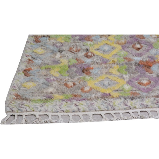 1990s 1990s Moroccan Hand Knotted Azilal Rug With Soft Texture,6'X8'5" For Sale - Image 5 of 7