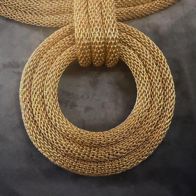 A High Quality Vintage Costume Jewelry Gilded Metal Italian Necklace For Sale - Image 6 of 16