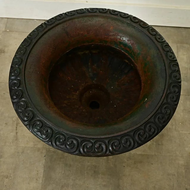 French 19th Century Neoclassical Cast Iron Garden Urn For Sale - Image 4 of 8