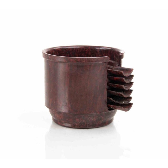 1950s Vintage Art Deco Stackable Bakelite Ashtray Set, Italy, 1950s, Set of 7 For Sale - Image 5 of 7