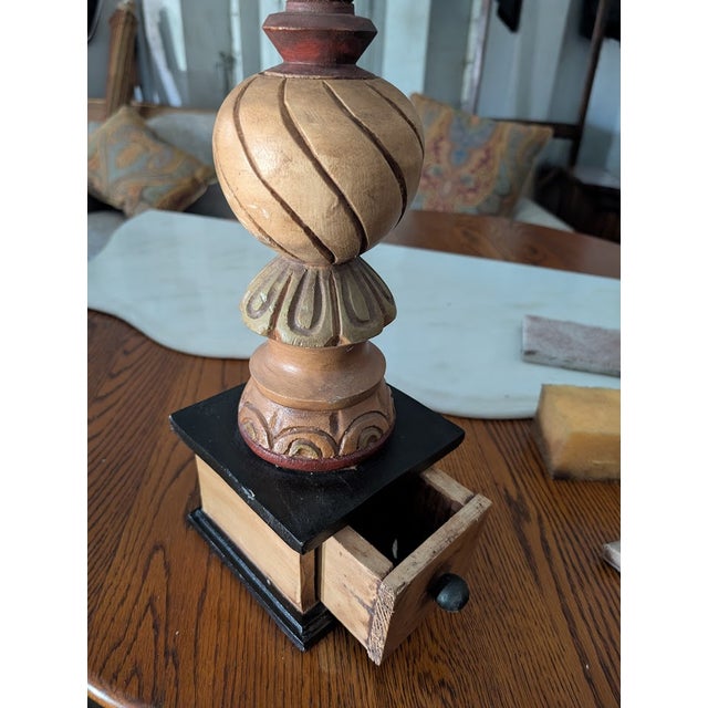 Vintage Hand-Carved Wooden Finial With Hidden Drawer – Ornate Sculptural Tabletop Decor For Sale In Washington DC - Image 6 of 9