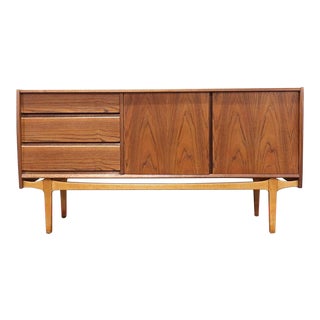 1960s Mid Century Modern Vintage Teak Credenza Buffet Sideboard by Nathan For Sale