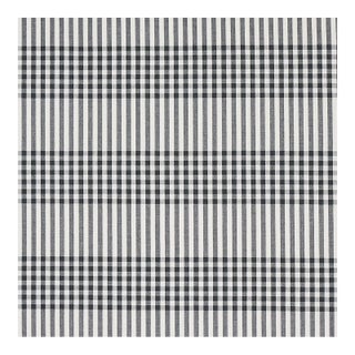 Sample - Schumacher Bergen Plaid Fabric in Slate For Sale