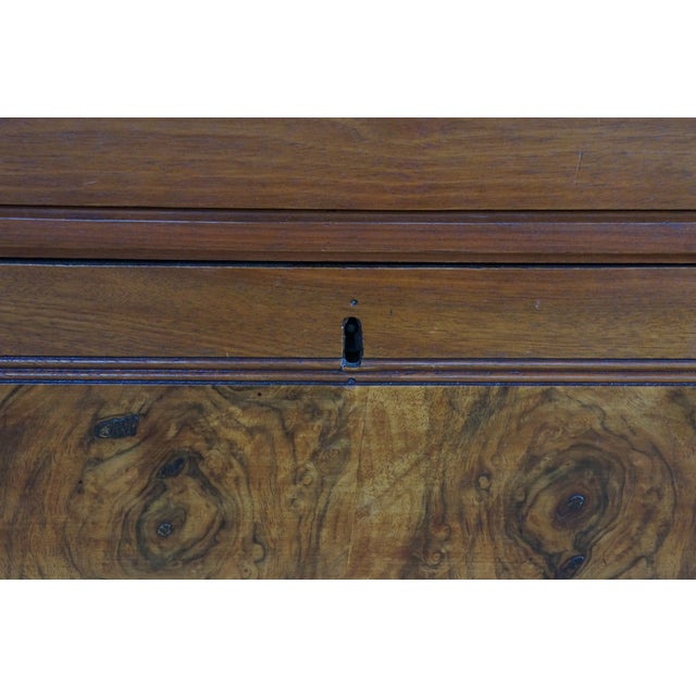 Antique Victorian Eastlake Walnut Burl Marble Top Dresser & Mirror Vanity Chest For Sale - Image 10 of 15