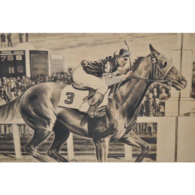 Charles Ellis (1922-2004) Original Churchill Downs Illustration c.1950s Charles Ellis was known for his illustrations for...