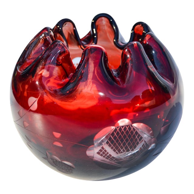 Czech Bohemian Crystal-Cut Art For Sale