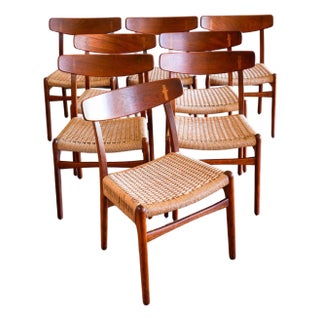 Set of 8 Hans Wegner Ch-23 Dining Chairs, Ca. 1959 For Sale