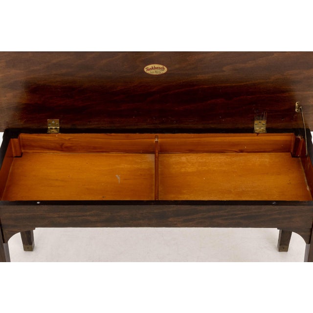 Brown Mid-Century Modern Tonkbench Wood Piano Bench, Circa 1940 For Sale - Image 8 of 10