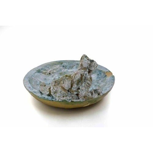 Painted ceramic sculpture realized by sirio pellegrini in 1960s. Good condition except for a minor chip on one of the...