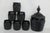 Indiana Glass Company Indiana Glass Tiara Cameo Black Diamond Point Ice Bucket and 6 Tumbler Set 4381b For Sale - Image 4 of 10