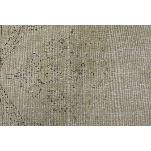 Tabriz Rug 7’5” X 10’8” Beige Wool Vintage Distressed Hand-Knotted Carpet For Sale - Image 11 of 15