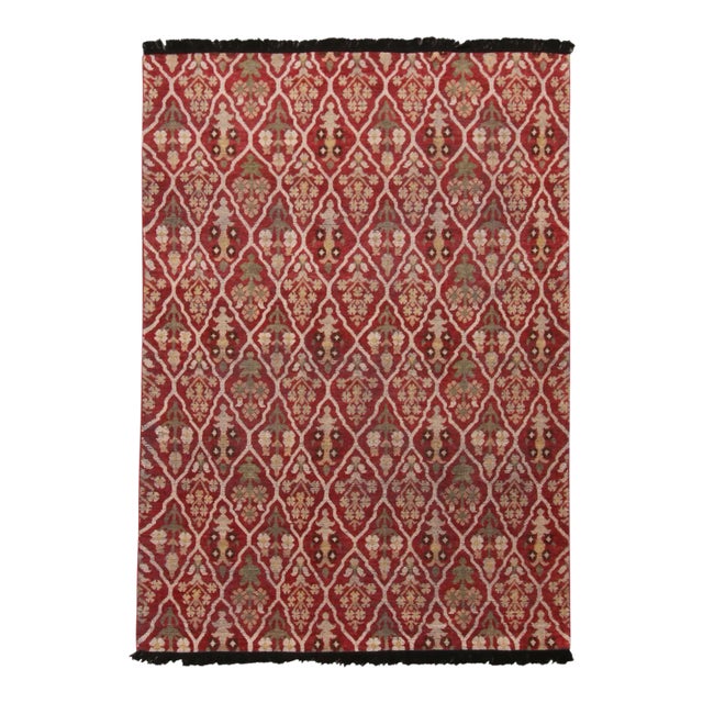 Rug & Kilim Classic Style Rug in Red and Beige Floral Pattern, 6x9 For Sale