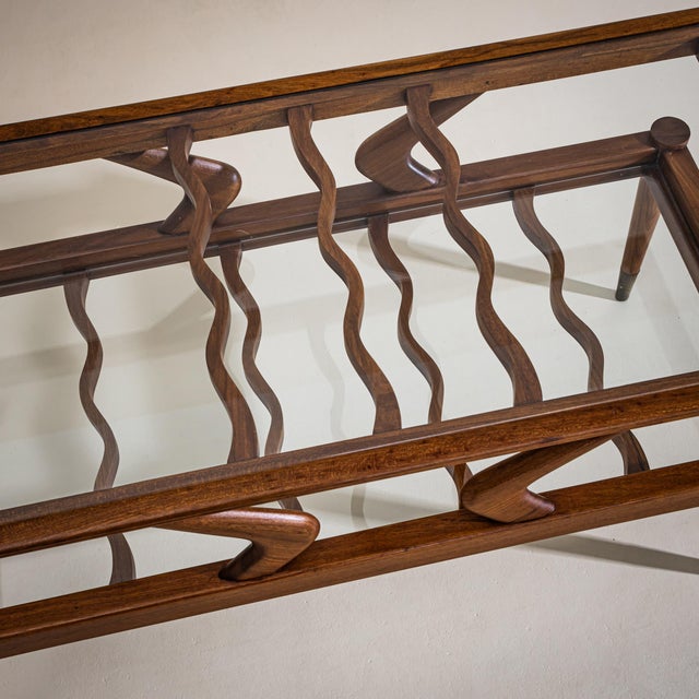 Mid-Century Modern Mid-Century Modern Coffee Table, Wood and Glass, Italy, 1950s Design For Sale - Image 3 of 18