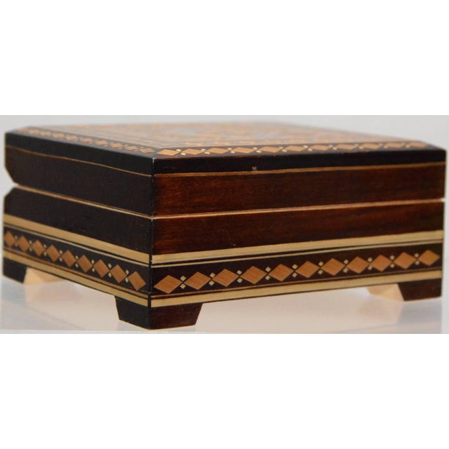 Traditional Russian Wooden Inlay Decorative Box For Sale - Image 3 of 7